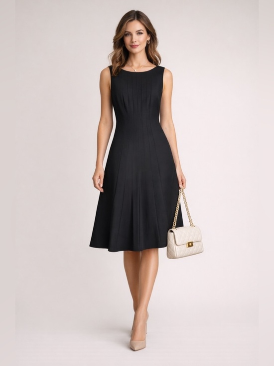 Talbots Dresses & Skirts - Talbots Petites Black Sleeveless Fit & Flare Dress Sz 10 Classic Career Cocktail
